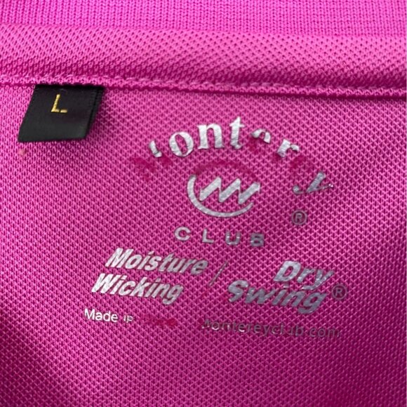 Humane Society of Rome Polo Shirt Large Pink Monterey Club with Bank Logo on Sle - Picture 3 of 9
